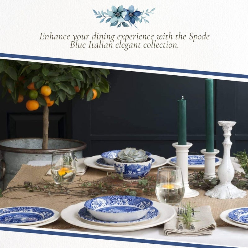Spode Blue Italian 6.5" Bread & Butter Plate, Set of 4 - Classic Oriental-Inspired Porcelain Side Plates, Blue Ceramic Oriental Tableware for Appetizers, Desserts, Snacks - Made in England - Image 5